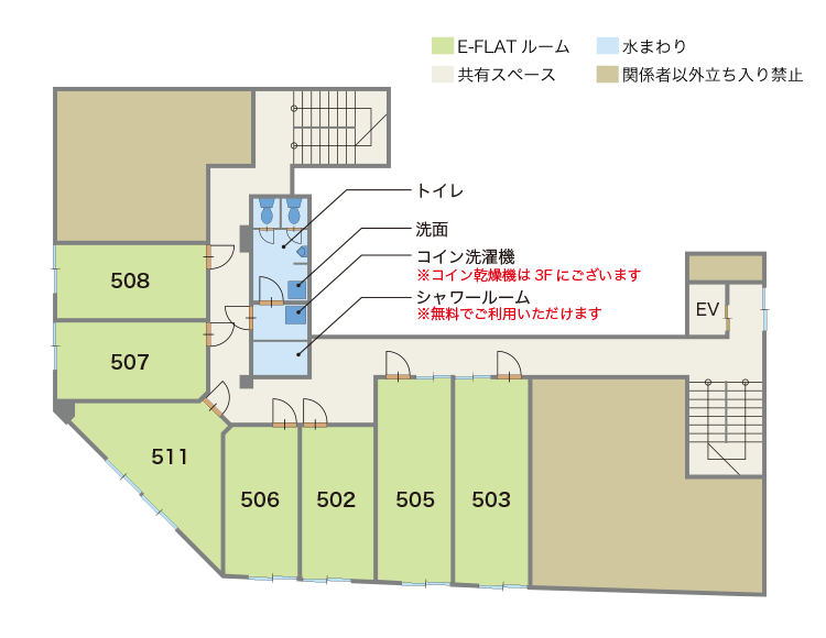 E-FLAT No.3 関内 L 建物見取り図